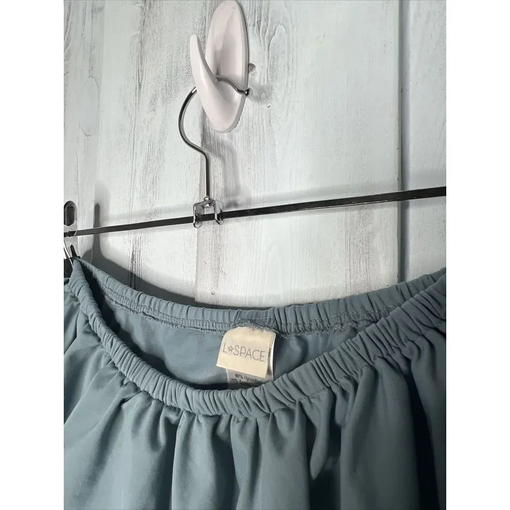 REVOLVE L*SPACE Women's Swimwear Hey Girl Top Medium Blue Ruffle Off Shoulder‎ M